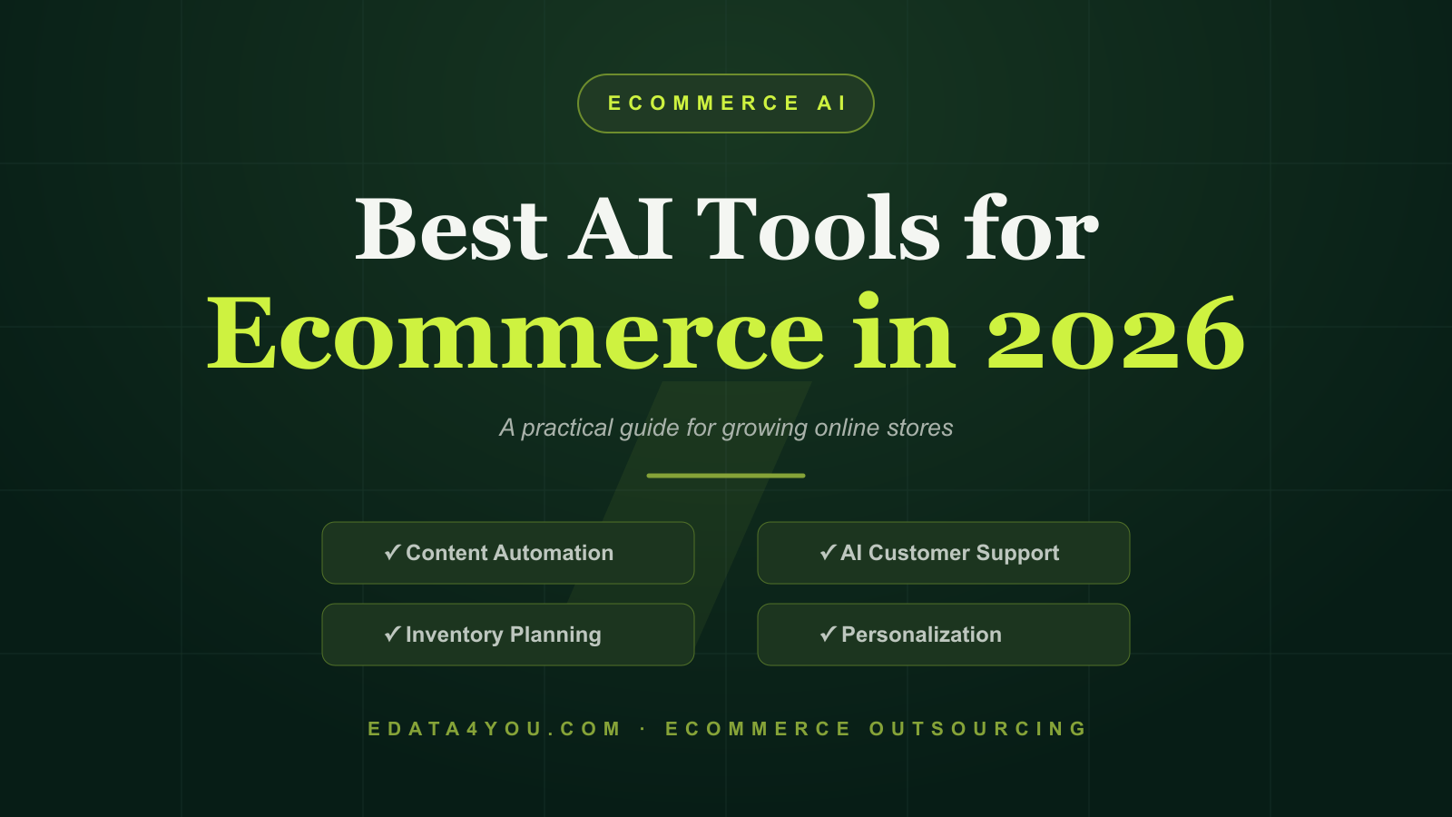 Best AI Tools for Ecommerce in 2026: A Practical Guide for Growing Online Stores