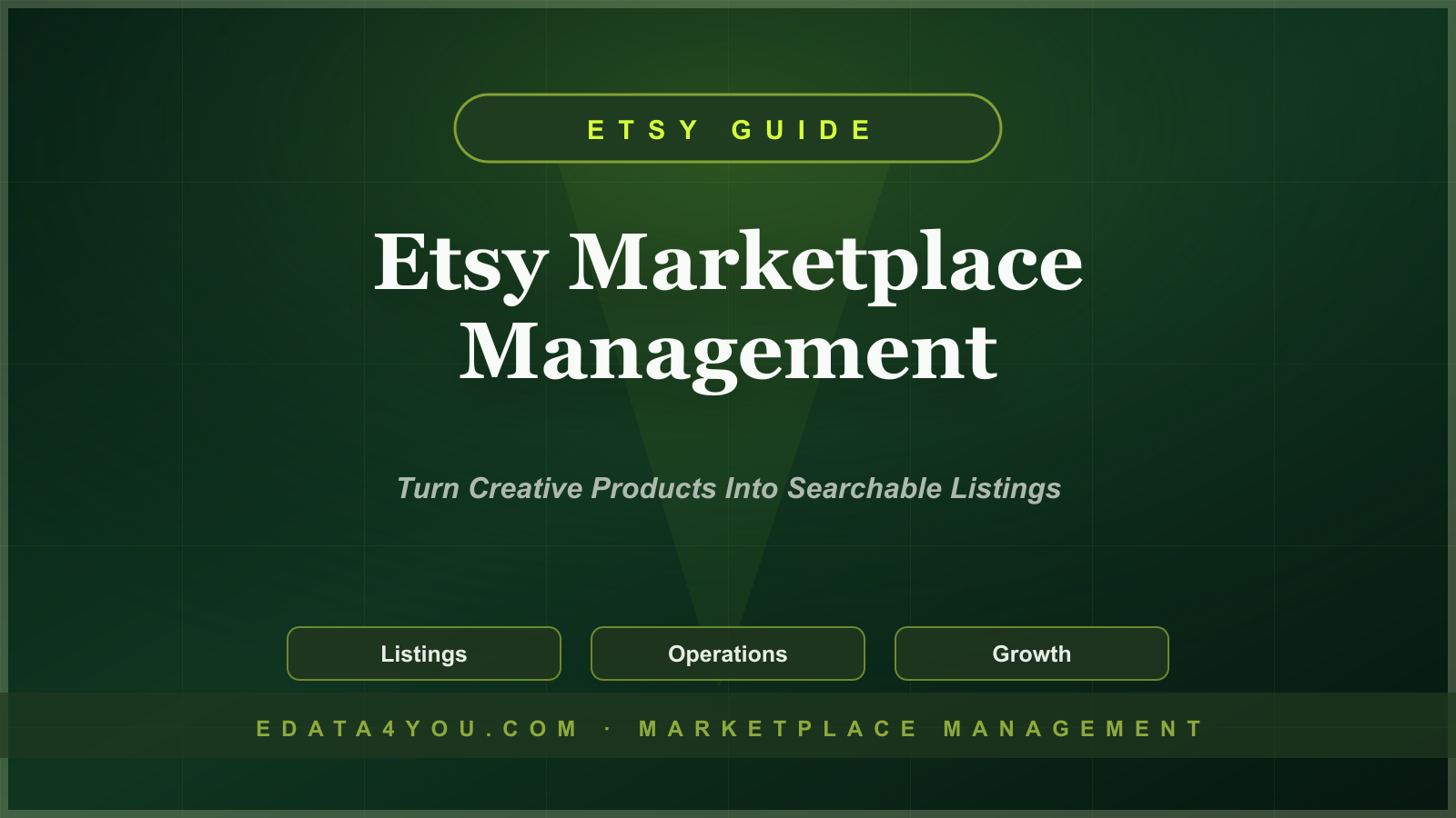 Etsy Marketplace Management Guide for Handmade, Creative, and Niche Brands
