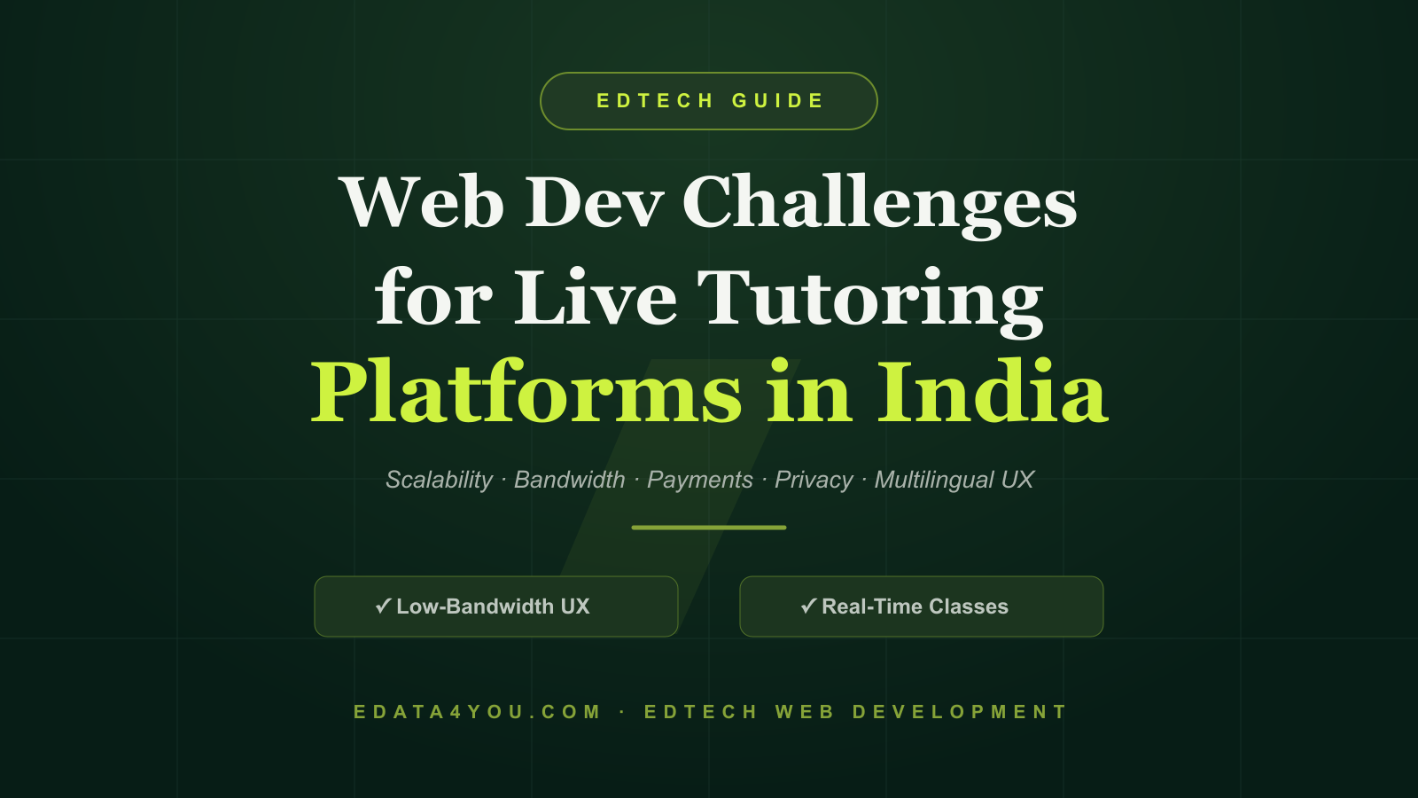 Web Dev Challenges for Live Tutoring Platforms in India and How to Overcome Them