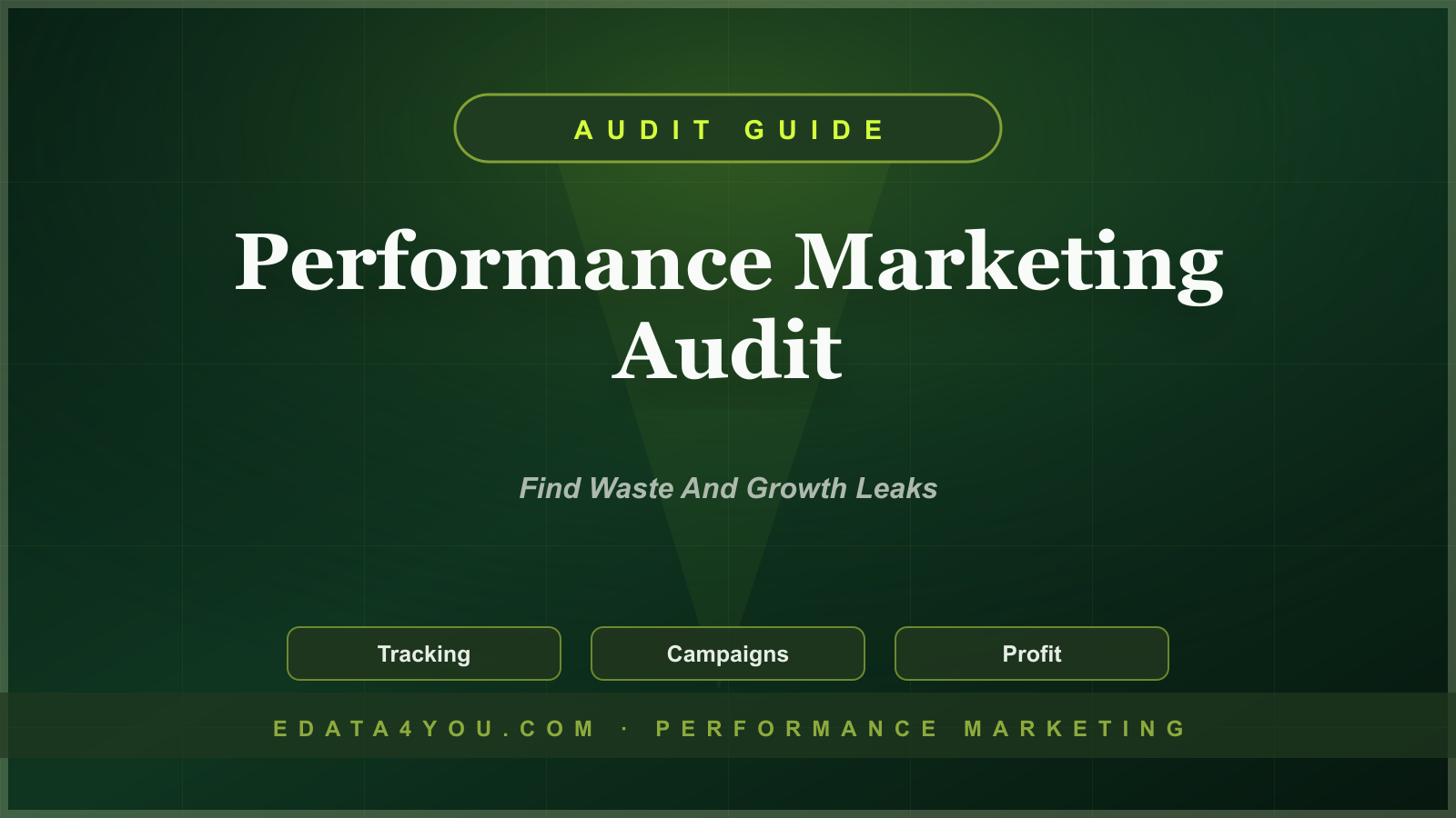 Performance Marketing Audit Guide: How to Find Wasted Spend and Growth Leaks