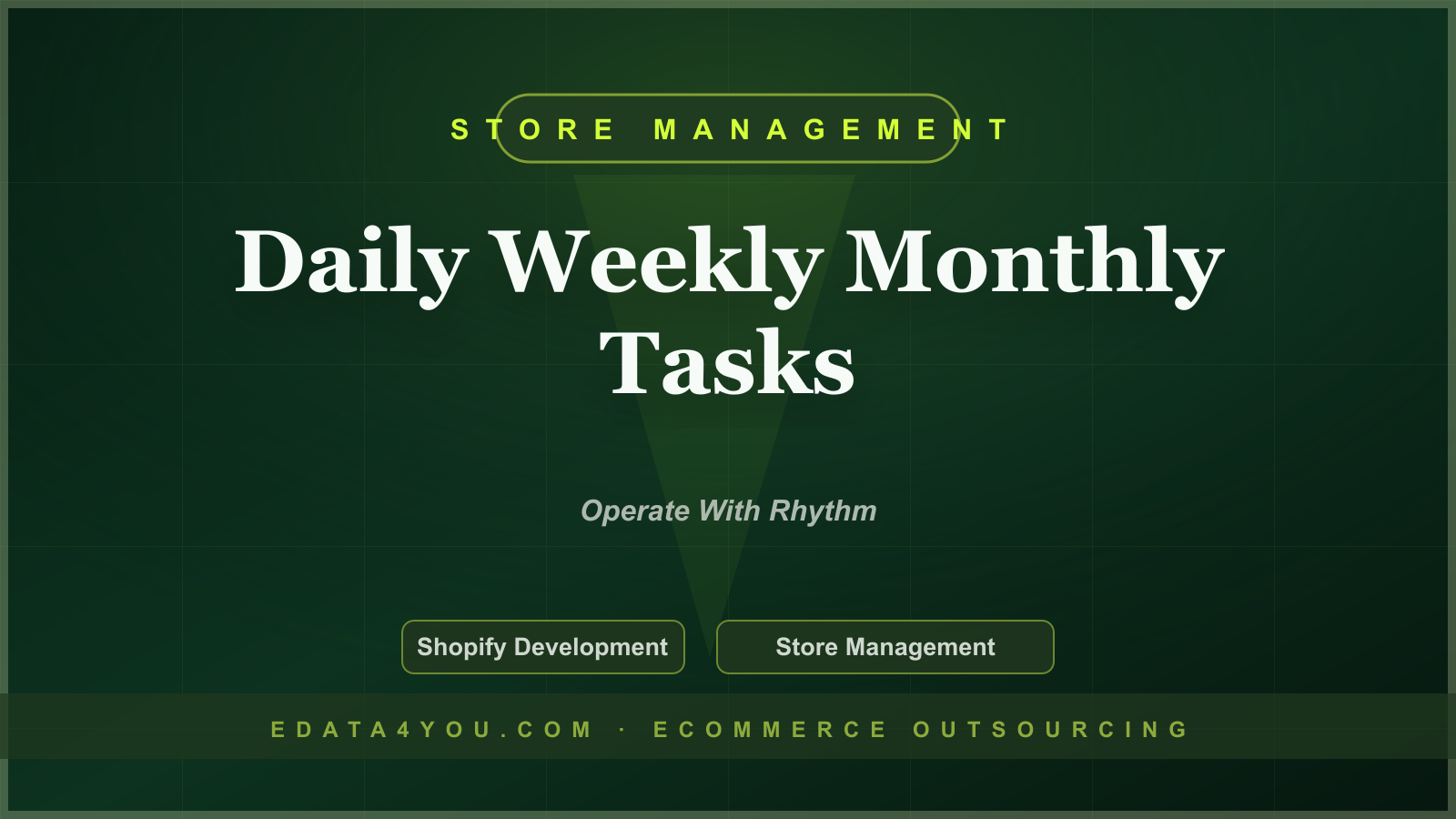 Shopify Store Management: Daily, Weekly, and Monthly Tasks