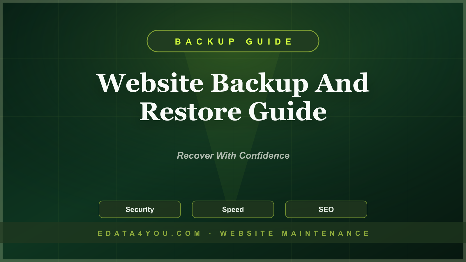 Website Backup and Restore Maintenance Guide: Build a Reliable Recovery Plan